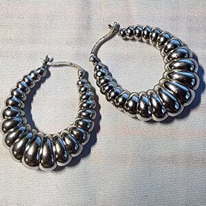 Silver 925 Scalloped Earrings